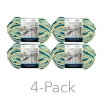 Mainstays Cozy Chenille Yarn, 220 yd, Multi Teal, 100% Polyester, Super Bulky, Pack of 4