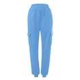 thumbnail image 2 of WTXUE Womens Jogger Pants, Sweatpants Women's Thin High Waisted Loose Comfortable High Waisted Jogging Pants with Pockets Casual, Scrub Pants Slacks, Blue, 2 of 6