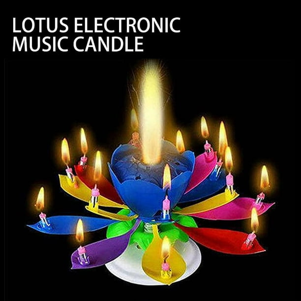 Vela de pastel - Velas de loto giratorias electrónicas - Doble capa (color) Ndcxsfigh Nuevos Originales