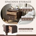 thumbnail image 5 of Christopher Knight Home 23.2” Fluted Nightstand with 2 Drawers, Bedside Table with Solid Wood Legs, Walnut, 5 of 11