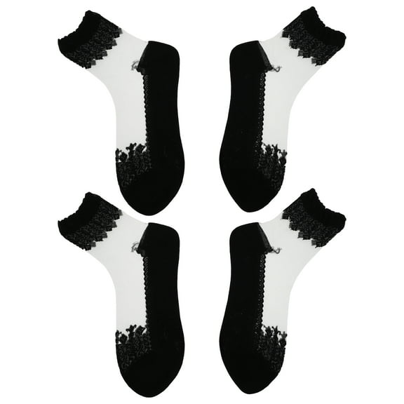 unbranded 2 Pairs Lace Lace Socks Lace Mesh Stockings Woman 29.00X8.00X0.30CM Black