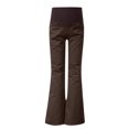 thumbnail image 3 of Ohufall Maternity Flared Pants for Women Plus Size Fashion Stretch Loose High Waisted Belly Support Work Pants Summer Solid Casual Wide Leg Pregnancy Suit Pants, 3 of 3
