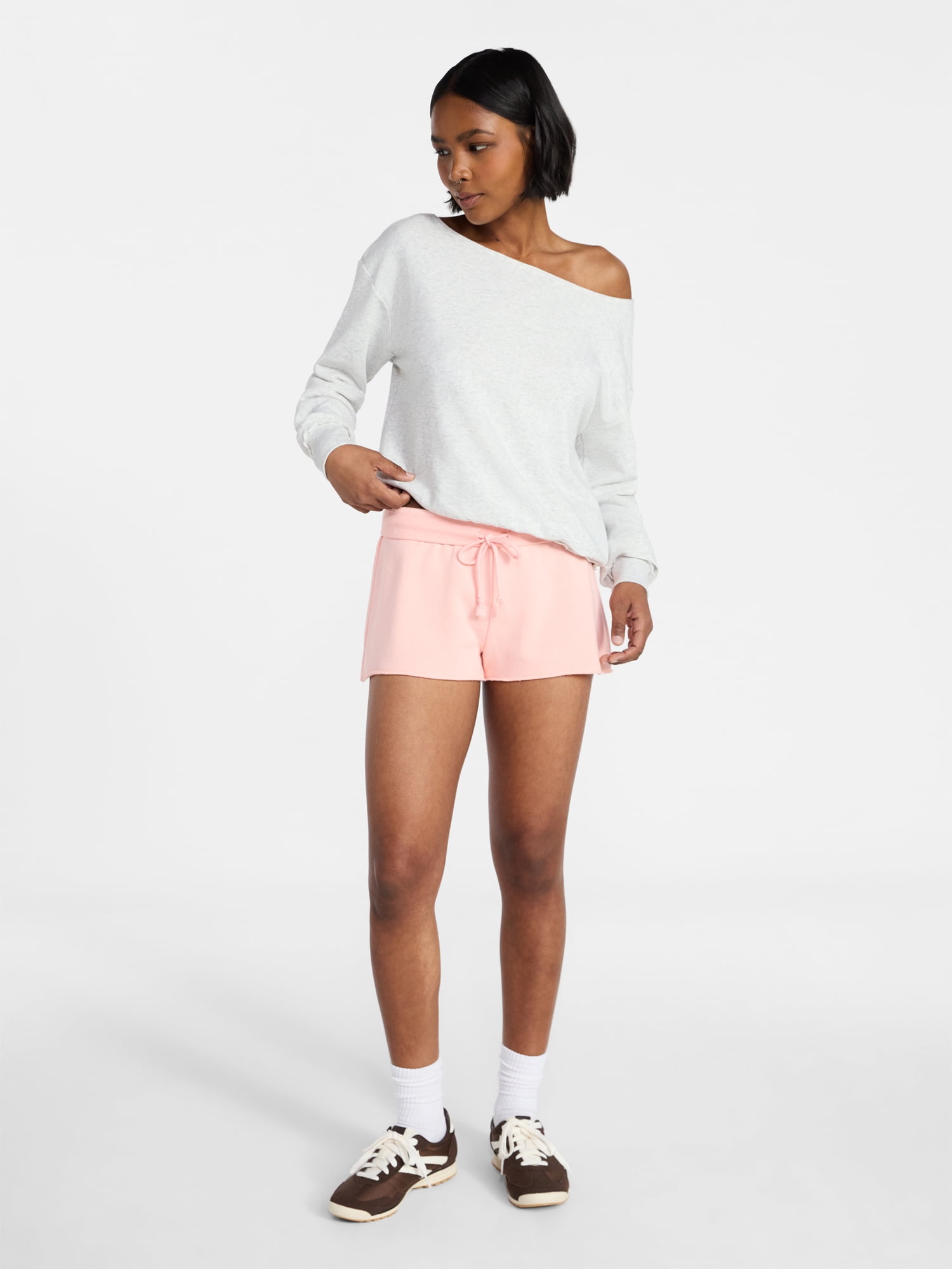 No Boundaries French Terry Pull On Shorts, 2" Inseam, Women's XXS-XXL