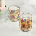 thumbnail image 2 of Yayeee 2 Pack Qtip Holder Bathroom Cotton Swab Canister with Lid Clear Dispenser Set, Neon Skates, 2 of 6