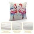 thumbnail image 4 of JEUXUS  Tropical Design Watercolor Pink Flamingo Throw Pillow Cases Home Sofa Decorative Cushion Covers (Pink Flamingo), 4 of 5