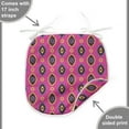 thumbnail image 4 of Yellow and Purple Dining Chair Pad, Vertical Stripes on Geometric, Water Resistant Pillow with Straps for Kitchen Seats, 4 Pieces Set, Hot Pink Dark Taupe, by Ambesonne, 4 of 5