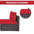 thumbnail image 3 of Resenkos 2 Pieces Patio Rattan Armless Sofa Set with 2 Cushions and 2 Pillows-Red, Patio Seating Conversation Set, Modern Patio Sofa Sectional All Weather Proof for Patio Back Deck, 3 of 9