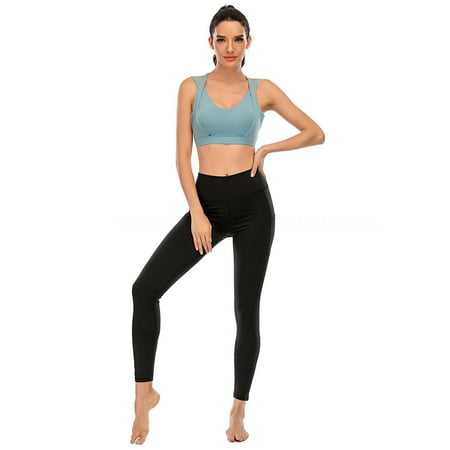 

SUANMAY Yoga Clothes Women s High Strength Sports Bra Back Cross Vest Fashion Solid Color Shockproof Double Strap Sports Underwear Green 1PCS