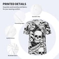 thumbnail image 3 of Rateoe Skull and palm leaves Pattern Men’s Baseball Short Sleeve Polo Shirt, Midweight Men's Shirt Golf Shirt Polo Shirts Quick Dry Short-3X-Large, 3 of 7