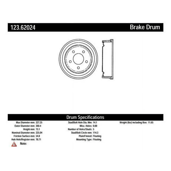 Brake Drum Fits select: 1983-1989 CHEVROLET CELEBRITY, 1982-1992 OLDSMOBILE CUTLASS CIERA