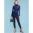 thumbnail image 5 of Made by Johnny Women's Long Sleeve Rib Turtleneck Top Pullover Sweater XS NAVY, 5 of 6