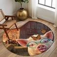 thumbnail image 2 of Round Rug 5Ft Washable Non-Slip, Farm Pig Circle Area Rugs for Living Room Bedroom, Farmhouse Barn Funny Animals Butterfly Indoor Floor Mats Carpet Runner for Home Decor Aesthetic, 2 of 8