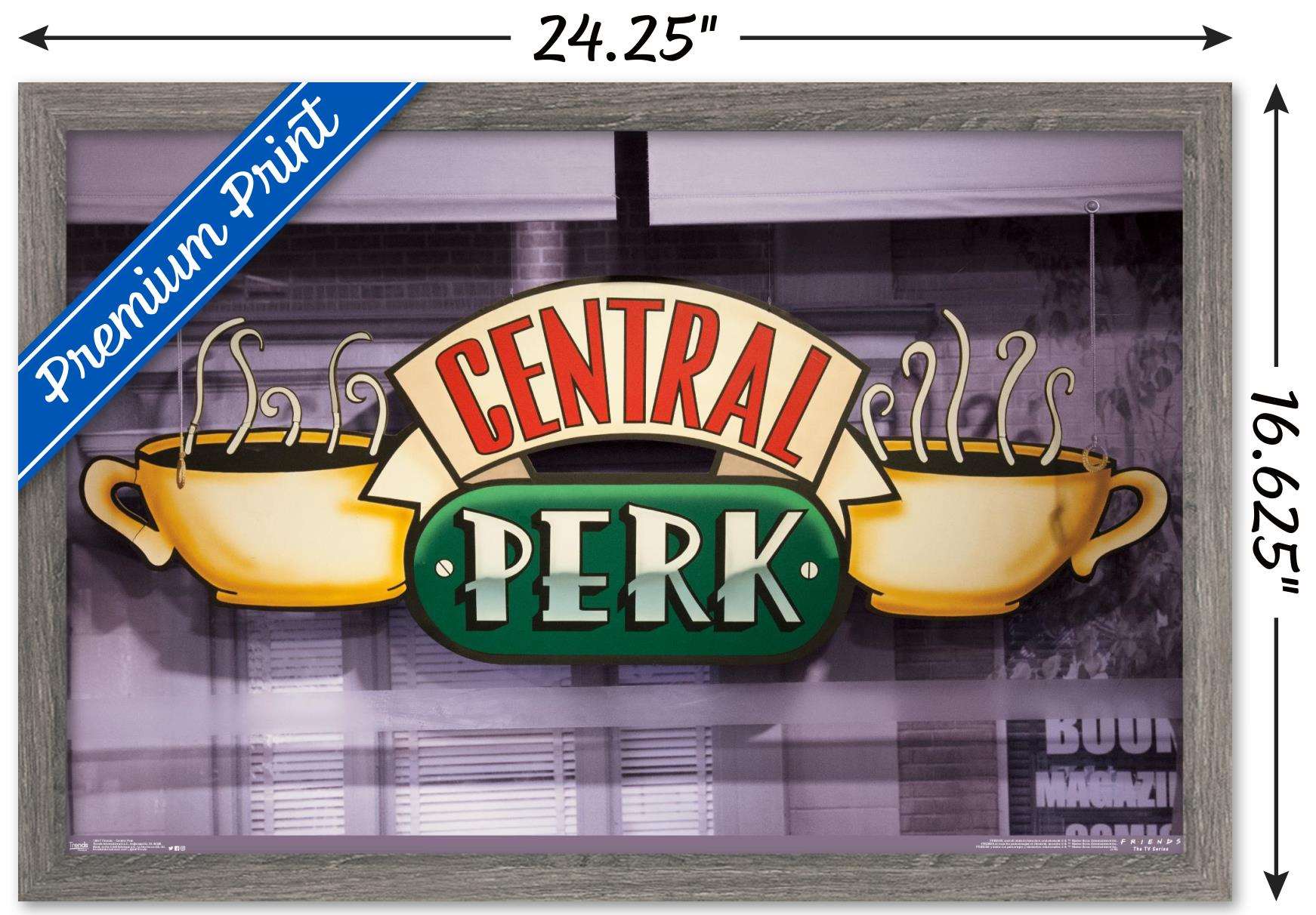 Friends - Central Perk Wall Poster, 14.725" x 22.375", Framed
