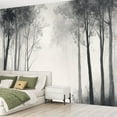 thumbnail image 2 of Peel and Stick Wallpaper Canvas Vintage Forest Woodland Mural Gray Old Wall Tree Trees Branches Leaves Modern Art Wall Mural Decor Self Adhesive and Removable 69in x 98in, 2 of 8