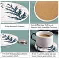 thumbnail image 4 of Porcelain Cup Mats with Pattern Cork Base Round Daily Supplies Leaf Pattern 103x7.5mm Box Size: 11x11x11cm Material Porcelain, 4 of 7