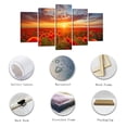 thumbnail image 5 of ZHONGYUTONG Red Poppies Canvas Wall Art 5 Pieces Poppy Field Painting Prints Landscape Picture (8"x14"x2pcs 8"x18"x2pcs 8"x22"x1pcs), 5 of 6