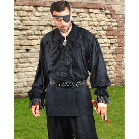 The Pirate Dressing C1003 Roberto Cofresi Shirt, Black - Extra Large