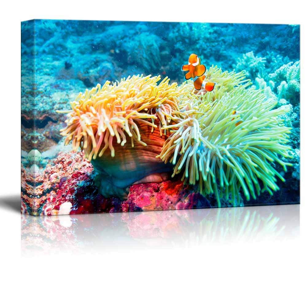 Underwater Coral Reef Landscape Art//Canvas Print Poster Wall Art Home Decor