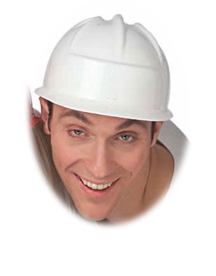white construction hard hat