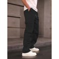 thumbnail image 4 of Rexolia Mens Cargo Pants Breathable Multi Pocket Work Pants Elastic Waist Straight Leg Casual Outdoor Utility Daily Black L, 4 of 6