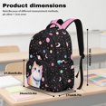 thumbnail image 5 of SCRAWLGOD Cat Planet Stars Moon Print Pink Black Backpacks for Girls, Boys Lightweight Multi-Pocket Bookbag 17 Inch for Girls Backpacks Large Portable School Bag, 5 of 6