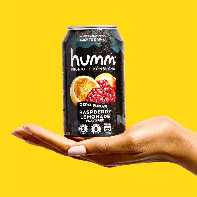 Humm's Healthy Energy Natural Kombucha Juice, Raspberry Lemonade