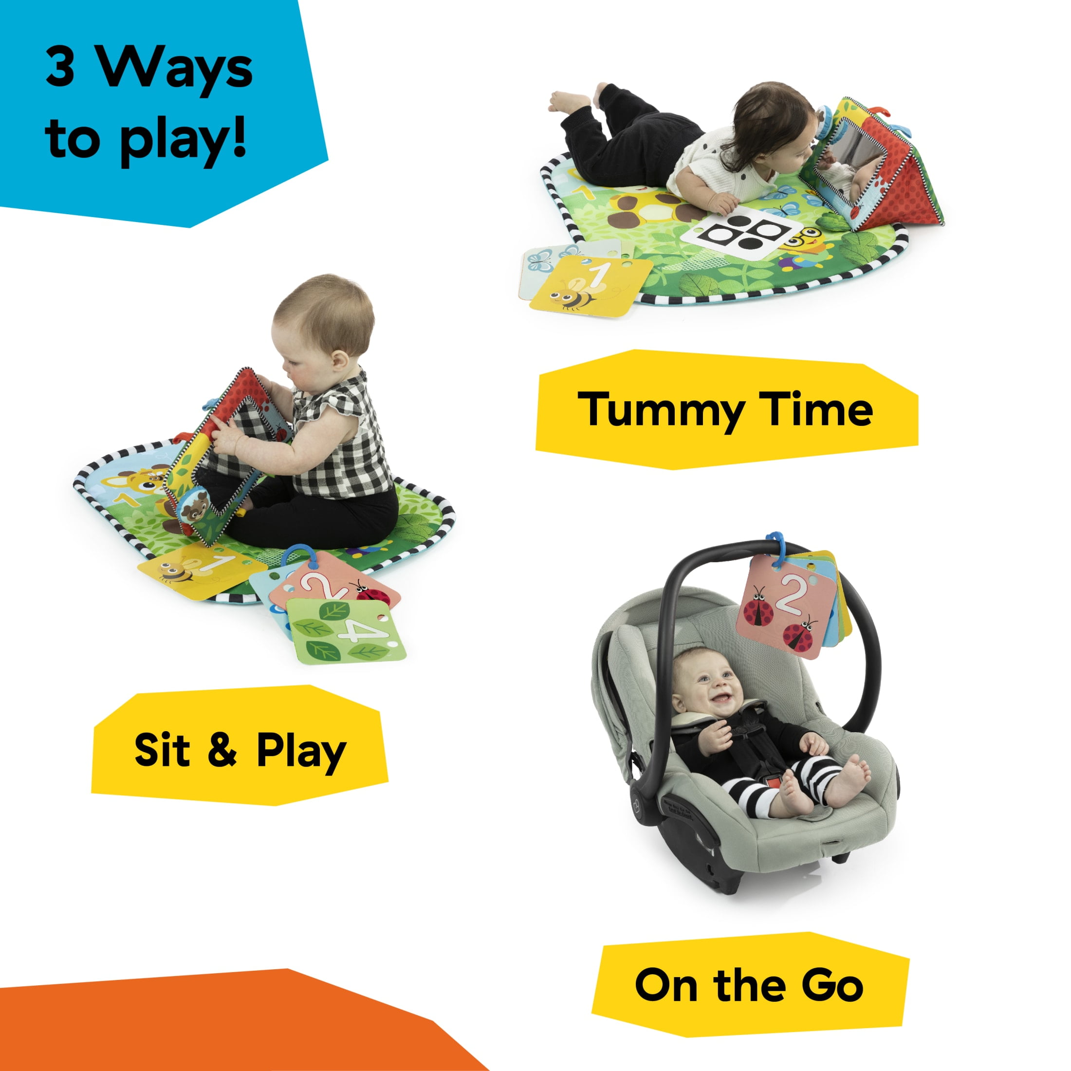 Baby Einstein Discovery Garden Tummy Time Mat & Mirror, Unisex, Ages 0+ Months