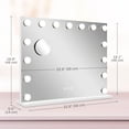 thumbnail image 2 of Hollywood LED Makeup Mirror with Lights - 22.8" Vanity Tabletop/Wall Mount, 3 Color Temps & 10x Magnifier - Bedroom, Bathroom Decor, 2 of 7