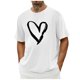 thumbnail image 1 of Tops para hombre, blusas y camisas de cuello redondo y manga corta para hombre. Camiseta/camisa informal de cuello redondo y manga corta con estampado de corazones para hombre. Tops de poliéster para, 1 of 4