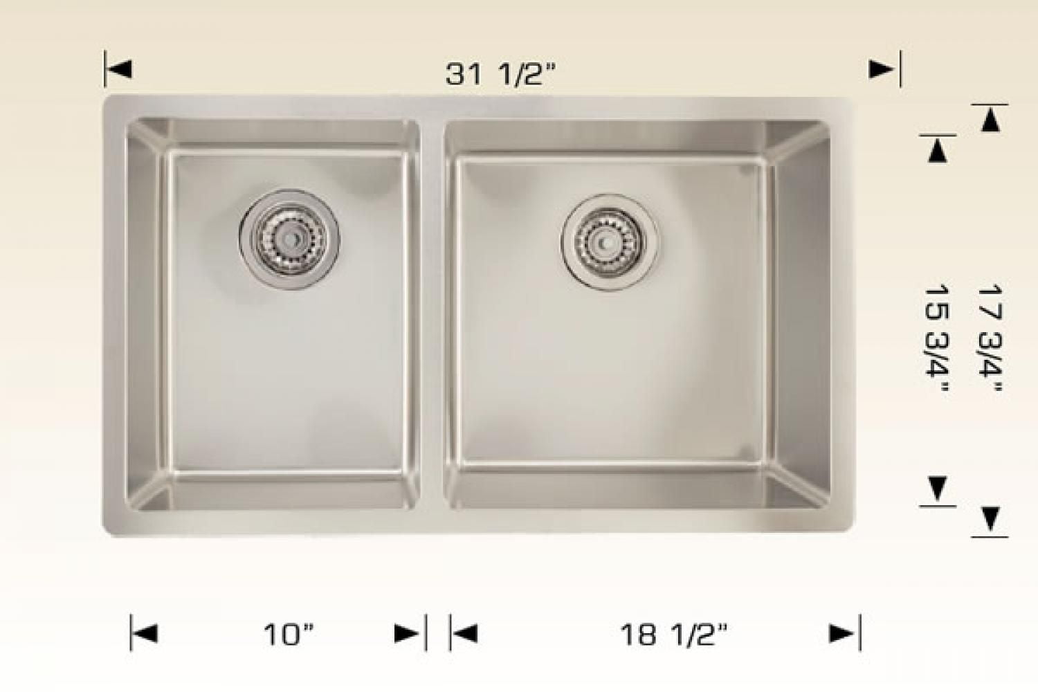 American Imaginations -in. W Stainless Steel Kitchen Sink With Bowl And 18 GaugeAI