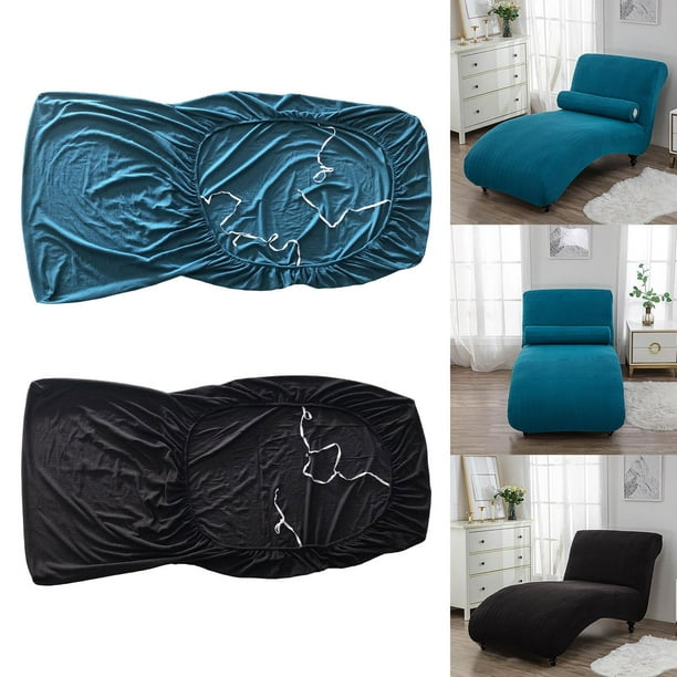 Paquete de 2 fundas elásticas para chaise longue sin brazos, funda interior lavable a máquina, protección de muebles para dormitorio de estar Estilo H perfecl Funda chaise longue
