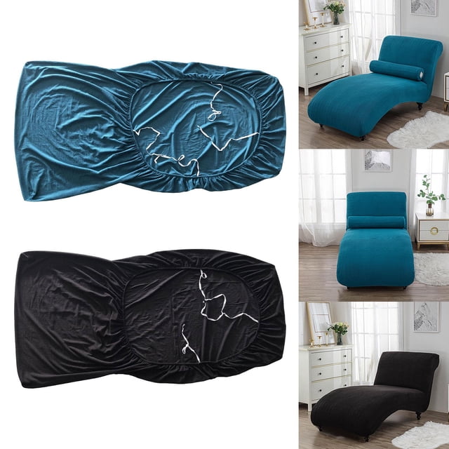 Paquete de 2 fundas elásticas para chaise longue sin brazos, funda interior lavable a máquina, protección de muebles para dormitorio de estar Estilo H perfecl Funda chaise longue