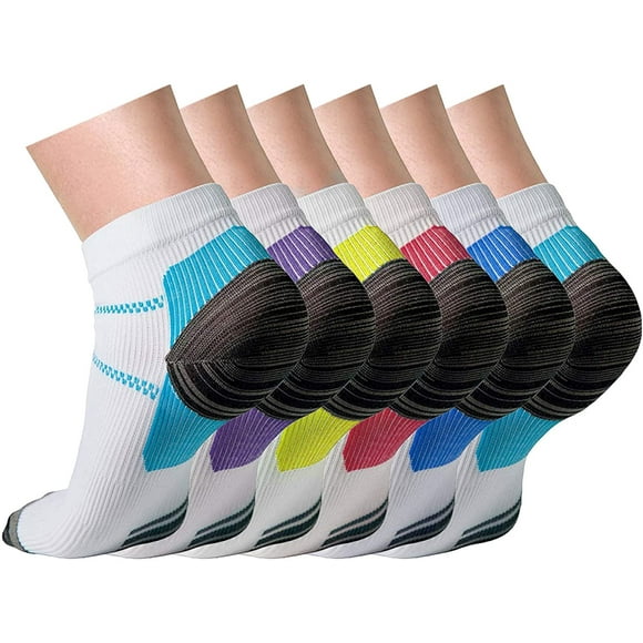 Compression Socks for Women & Men Circulation (3/6/7 Pairs) 15-20 mmHg is Best for Athletic Running Cycling
