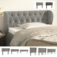 thumbnail image 2 of vidaXL Headboard with Ears Dark Gray 64.2"x9.1"x30.7"/34.6" Velvet, 2 of 35