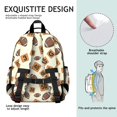 thumbnail image 5 of Football Number Beige Pattern Cute School Backpack Bag for School with Padded Back and Adjustable Shoulder Straps 15.25"x11.5"x5.25", 5 of 5