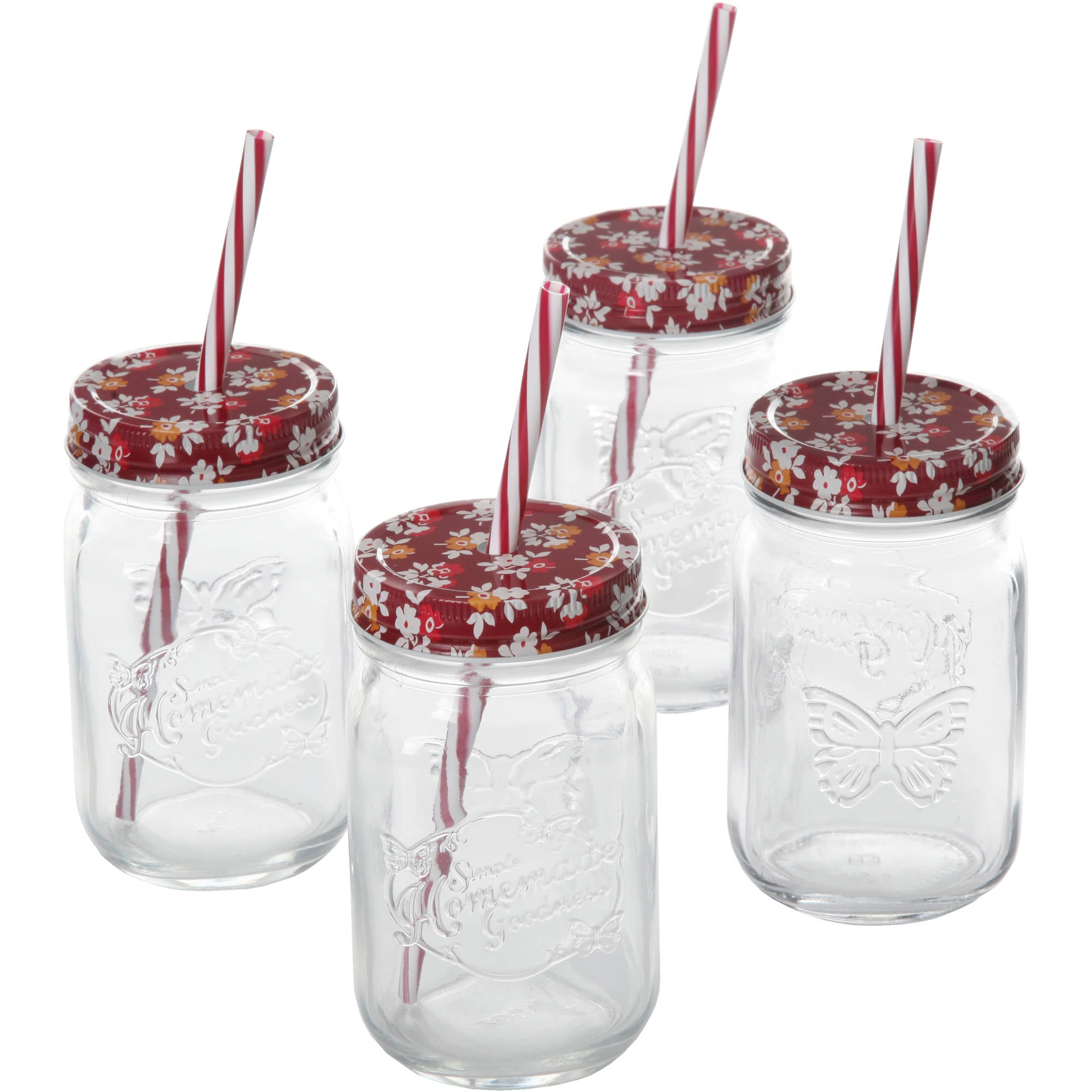 The Pioneer Woman Rosewater/5 drinking Mason Jars 16 Oz with lids