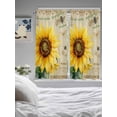 thumbnail image 3 of Vintage Sunflower Living Room Curtains 2 Panel, Pastoral Floral Retro Art Watercolor Cafe Window Treatment, Extra Long Farmhouse Bedroom Bathroom Kitchen Curtains Drapes 104"x72", 3 of 6