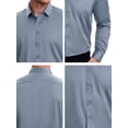 thumbnail image 7 of DARING DIVA Men's Point Collar Long Sleeve Button Down Formal Shirts XL Gray, 7 of 7