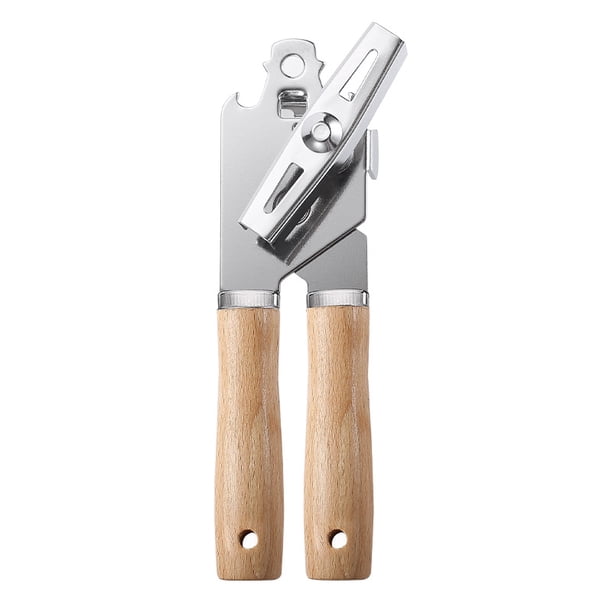 Pequeños utensilios de cocina de acero inoxidable con mango de madera - abrelatas con mango de madera MFZFUKR CPB-US-CJZ436-8
