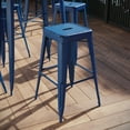 thumbnail image 1 of 30'' High Backless Distressed Black Metal Indoor-Outdoor Barstool, 1 of 7