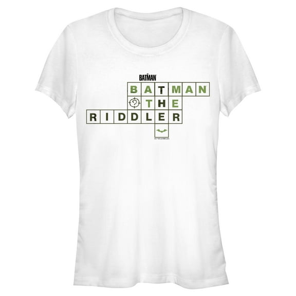 Junior's The Batman Riddler Crossword Puzzle  Graphic Tee White Medium