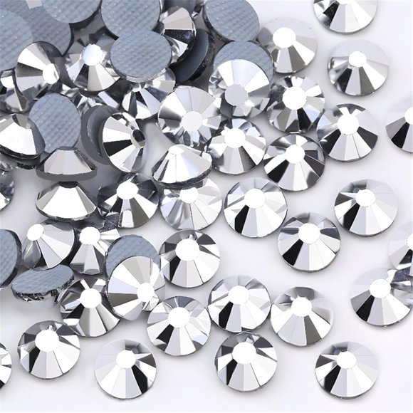 Hotfix Rhinestones Flatback Glass Rhinestone 6000PCS SS6 1.9-2.0MM Gemas redondas para uñas Arte Glitter Cristales Piedra DIY Bolsas Ropa Zapatos (Plata)