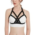thumbnail image 5 of SUCS Women Harness Elastic Cupless Cage Bra Hollow Out Strappy Crop Top (12), One Size, 5 of 8