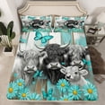 thumbnail image 2 of Homewish Cute Cow Family Full Size Sheets for Teen, Rustic Farmhouse Groovy Bed Sheets, Western Farm Animal Sheet Sets, Ultra Soft Bedroom Decor, 4pcs, 2 of 7