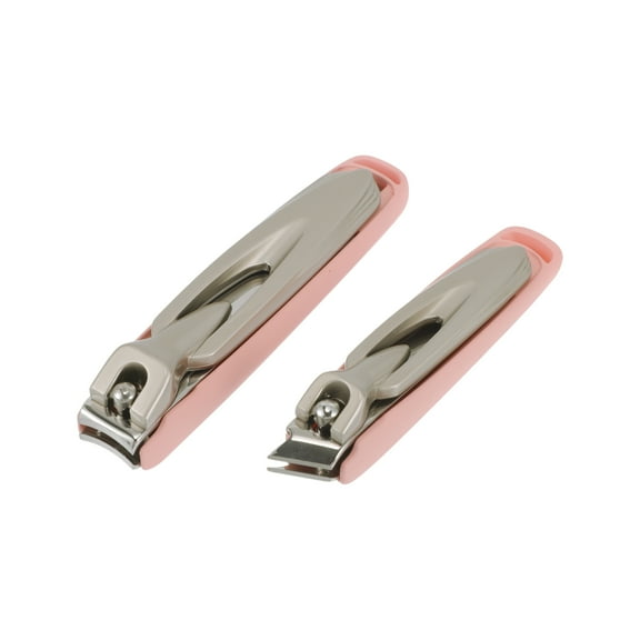 Unique Bargains 1 Set Splash-proof Nail Clippers Toenail Clippers Pink Gold Tone
