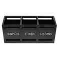 thumbnail image 1 of Soporte de madera para cubiertos de 3 secciones, organizador de cubiertos para encimera, cuchillos, cucharas y tenedores, contenedor de almacenamiento, caja de cubiertos para el hogar y la cocina, 1 of 7