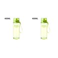 thumbnail image 4 of Yuarrent Hervidor de agua de plástico a prueba de fugas botella de bebida portátil para actividades al aire libre, verde transparente, 400 ml Verde transparente 400ml 2piezas, 4 of 6