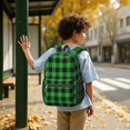 thumbnail image 6 of Green and Black Checkered Pattern 17" School Backpacks for Teens,Waterproof Oxford Fabric,S-Shape Padded Straps for School,Travel,Hiking,Camping, 6 of 6