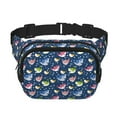 thumbnail image 1 of Disketp Colorful Cartoon Shark Riñonera de Doble Capa, Bolsa de Cintura Ajustable para Viajes, Correr y Senderismo, Riñonera Ligera para Hombre y Mujer, 1 of 9