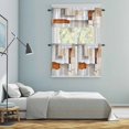 thumbnail image 6 of Abstract Color Stitching Kitchen Curtains Valances and Tiers Set of 3 Graffiti Watercolor Art Tier Curtains and Valance with Rod Pocket for Small Windows, 27.5"x36", 6 of 9